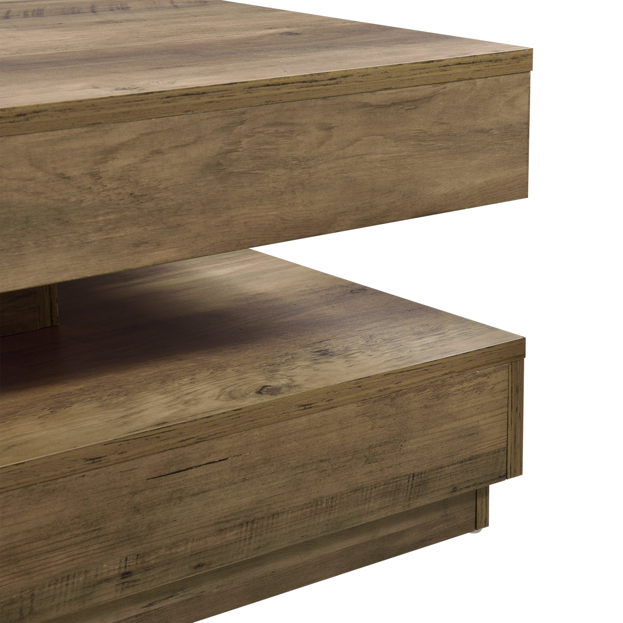 Tavolino da Caffè Florenz con Piano Girevole per Salotto Soggiorno 76 x 76 x 38 cm - Effetto Legno [en.casa]