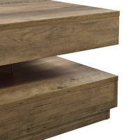 Tavolino da Caffè Florenz con Piano Girevole per Salotto Soggiorno 76 x 76 x 38 cm - Effetto Legno [en.casa]