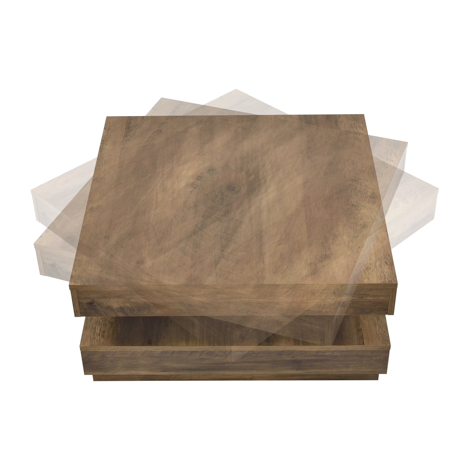 Tavolino con piatto girevole, pannello in fibra di legno 76 x 76 cm marrone 03_0004127