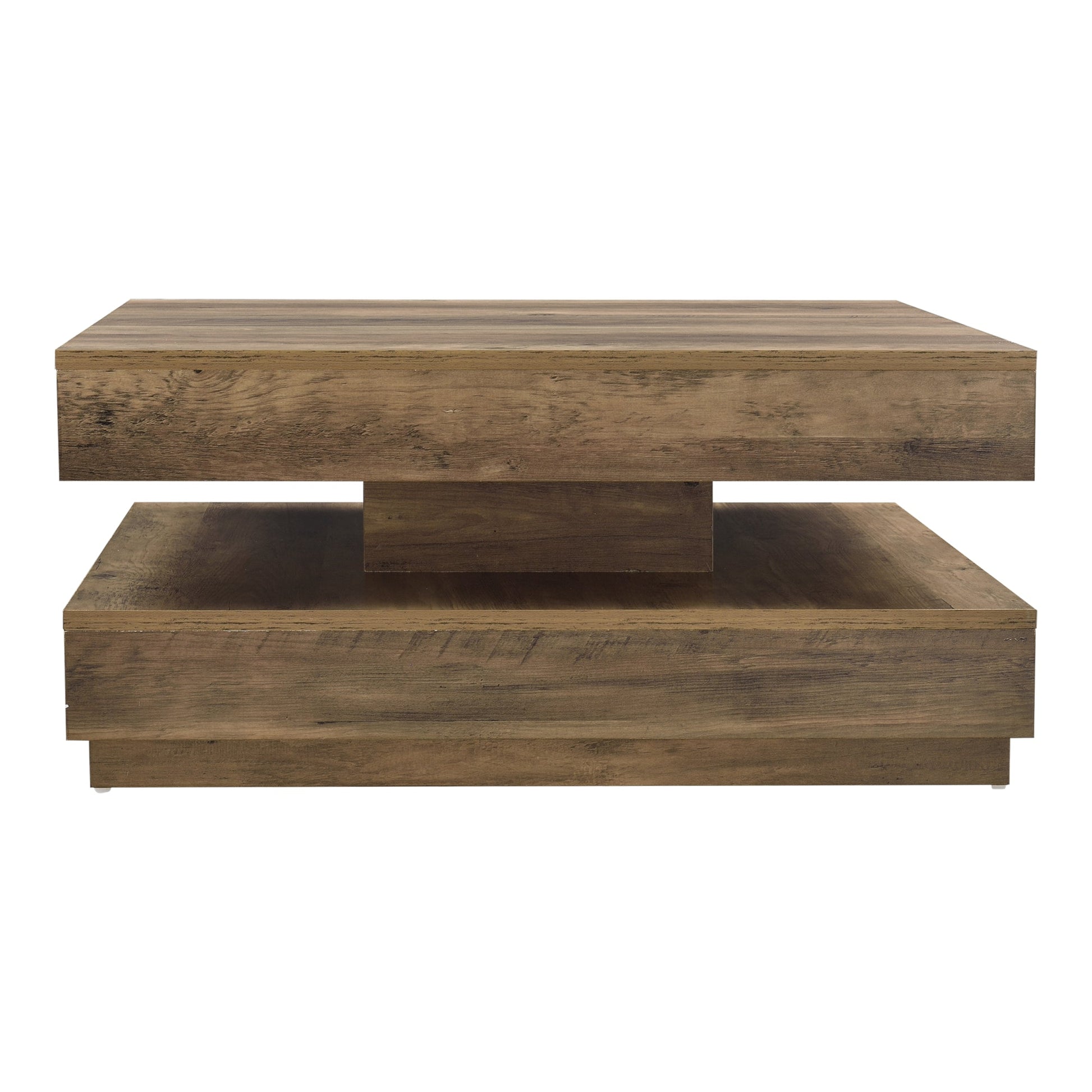 Tavolino con piatto girevole, pannello in fibra di legno 76 x 76 cm marrone 03_0004127