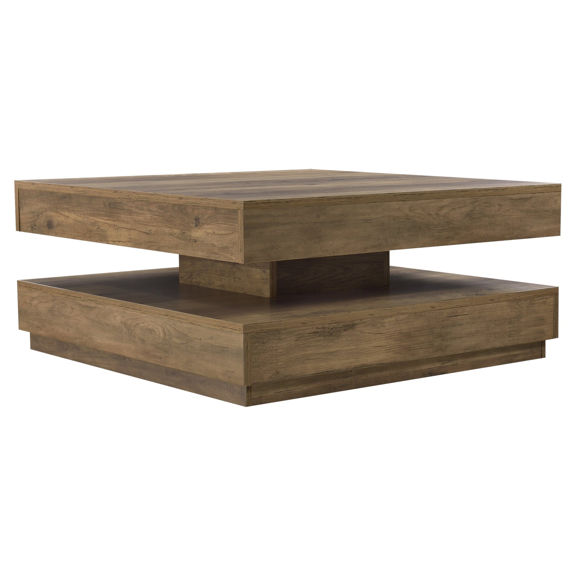Tavolino con piatto girevole, pannello in fibra di legno 76 x 76 cm marrone 03_0004127