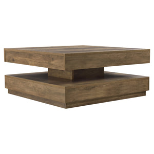 Tavolino con piatto girevole, pannello in fibra di legno 76 x 76 cm marrone 03_0004127