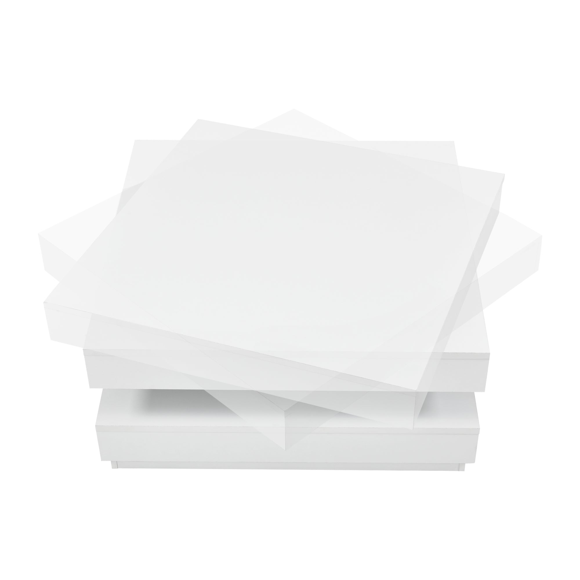 Tavolino da Caffè Florenz con Piano Girevole per Salotto Soggiorno 76 x 76 x 38 cm - Bianco [en.casa]