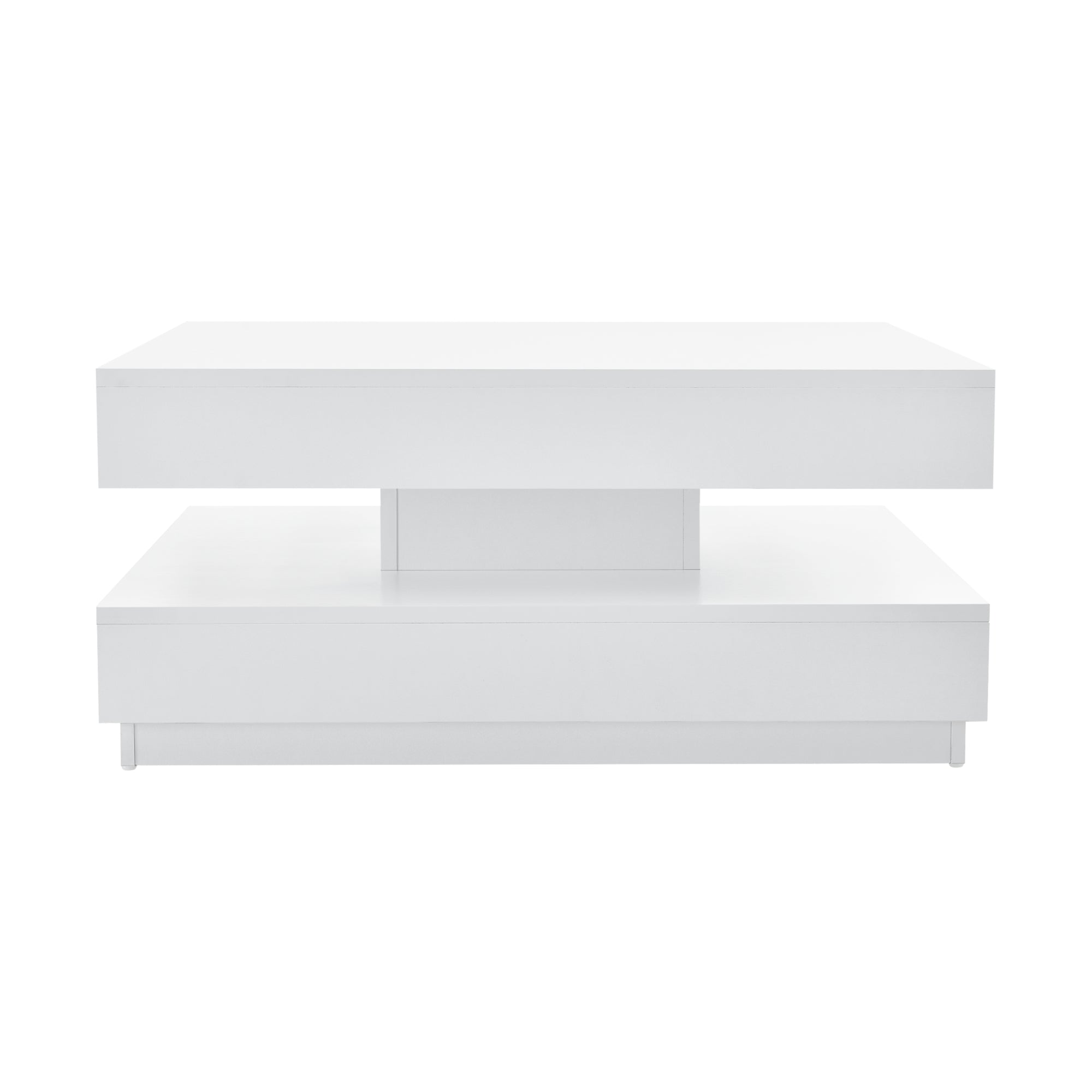 Tavolino da Caffè Florenz con Piano Girevole per Salotto Soggiorno 76 x 76 x 38 cm - Bianco [en.casa]