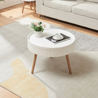 Tavolino Basso da Salotto Bongard 45xØ60 cm, Bianco [en.casa]