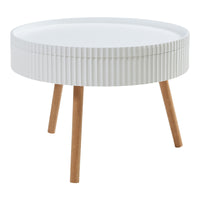 Tavolino Basso da Salotto Bongard 45xØ60 cm, Bianco [en.casa]