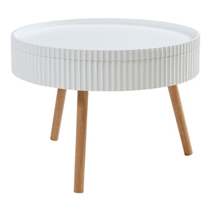 Tavolino Basso da Salotto Bongard 45xØ60 cm, Bianco [en.casa]
