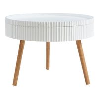 Tavolino Basso da Salotto Bongard 45xØ60 cm, Bianco [en.casa]
