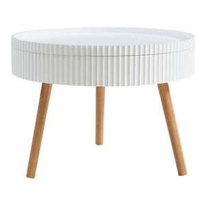 Tavolino Basso da Salotto Bongard 45xØ60 cm, Bianco [en.casa]