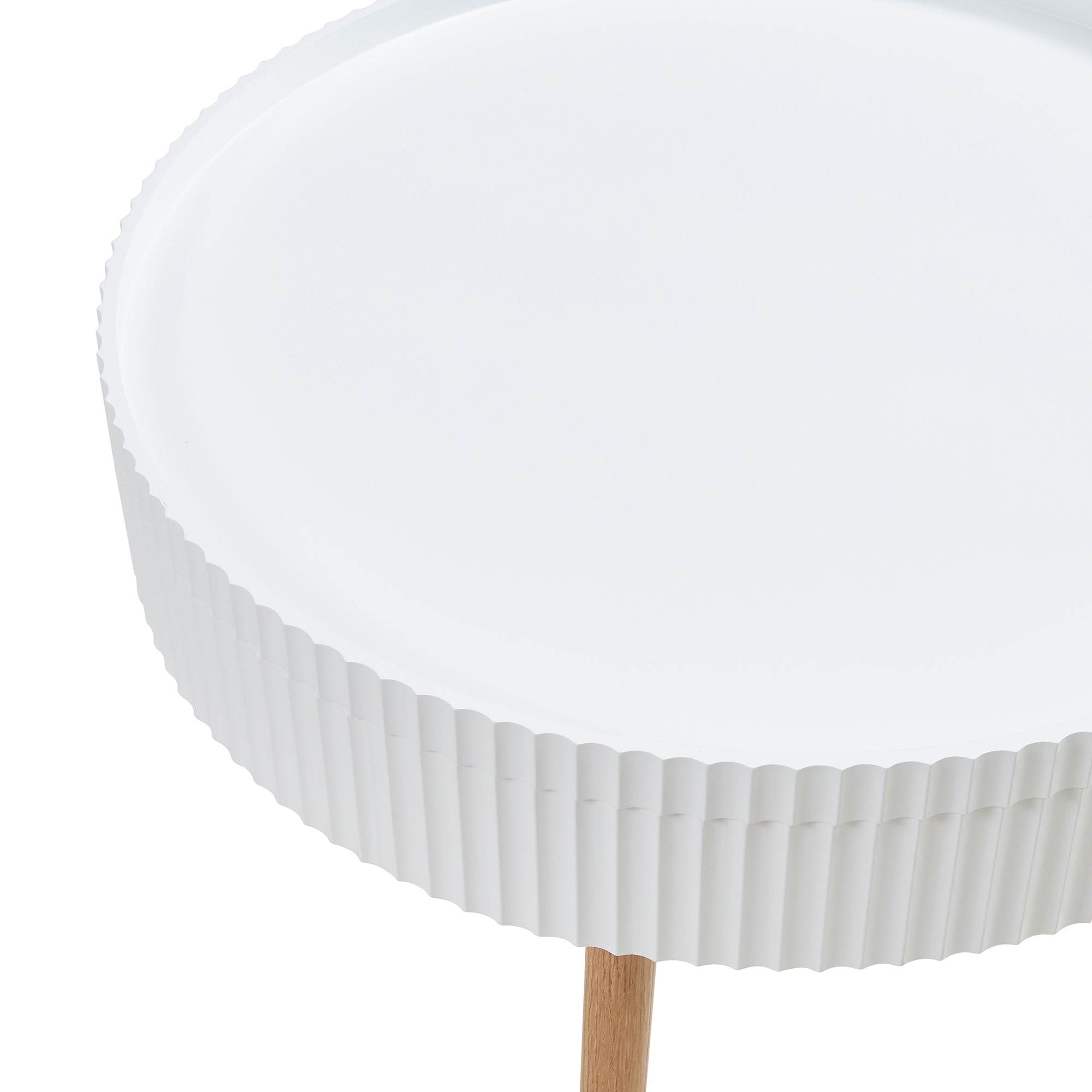 Tavolino Basso da Salotto Bongard 45xØ60 cm, Bianco [en.casa]