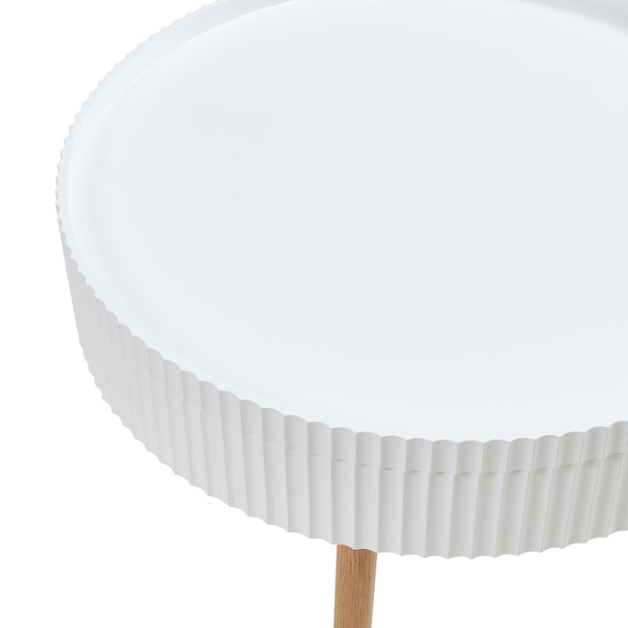 Tavolino Basso da Salotto Bongard 45xØ60 cm, Bianco [en.casa]