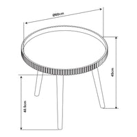 Tavolino Basso Bongard con Piano Rotondo - Bianco [en.casa]