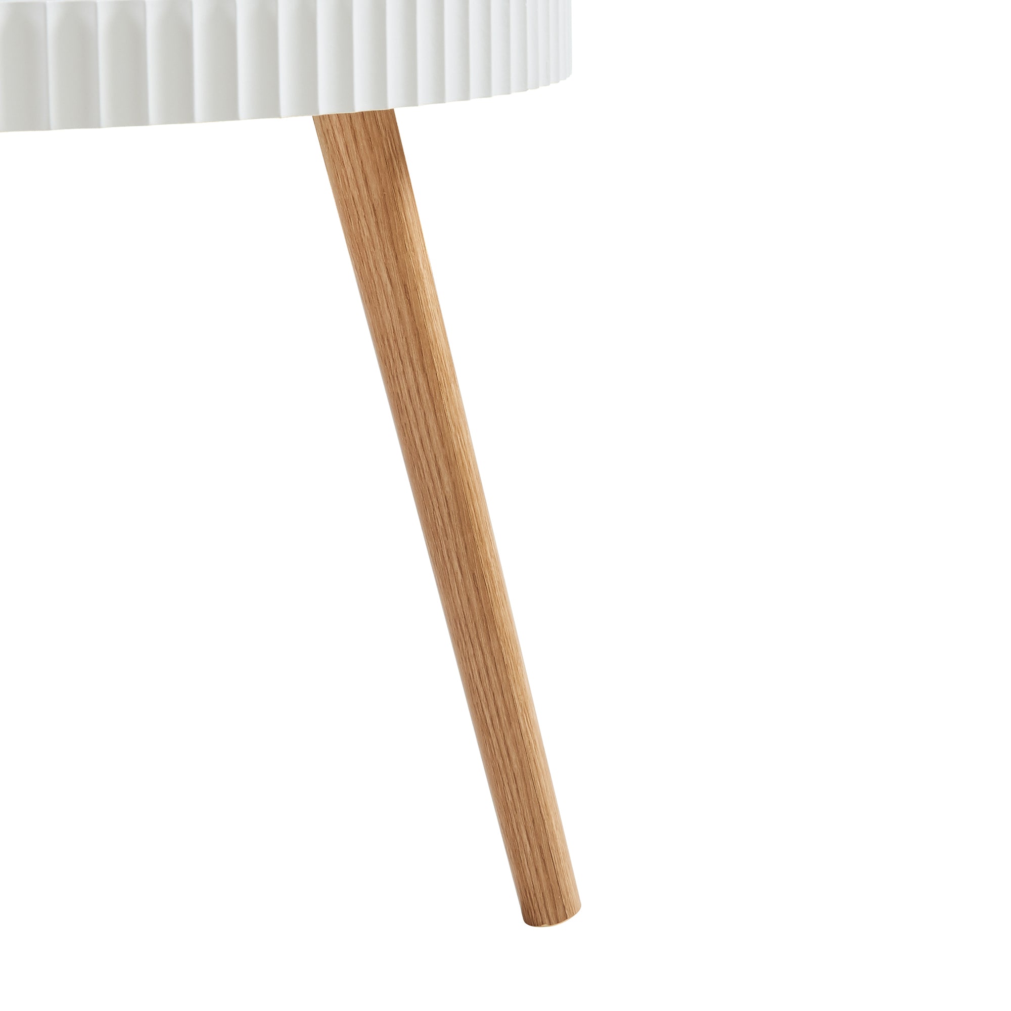 Tavolino Basso Bongard con Piano Rotondo - Bianco [en.casa]