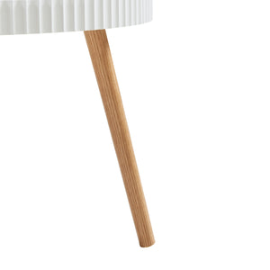 Tavolino Basso Bongard con Piano Rotondo - Bianco [en.casa]