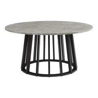 Tavolino Rotondo da Caffè Buzzard Ø90x45 cm - Nero / Effetto Cemento [en.casa]