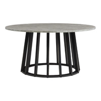 Tavolino Rotondo da Caffè Buzzard Ø90x45 cm - Nero / Effetto Cemento [en.casa]