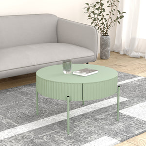 Tavolino da Caffè Rill con Cassetto 36 x Ø60 cm - Menta Verde [en.casa]