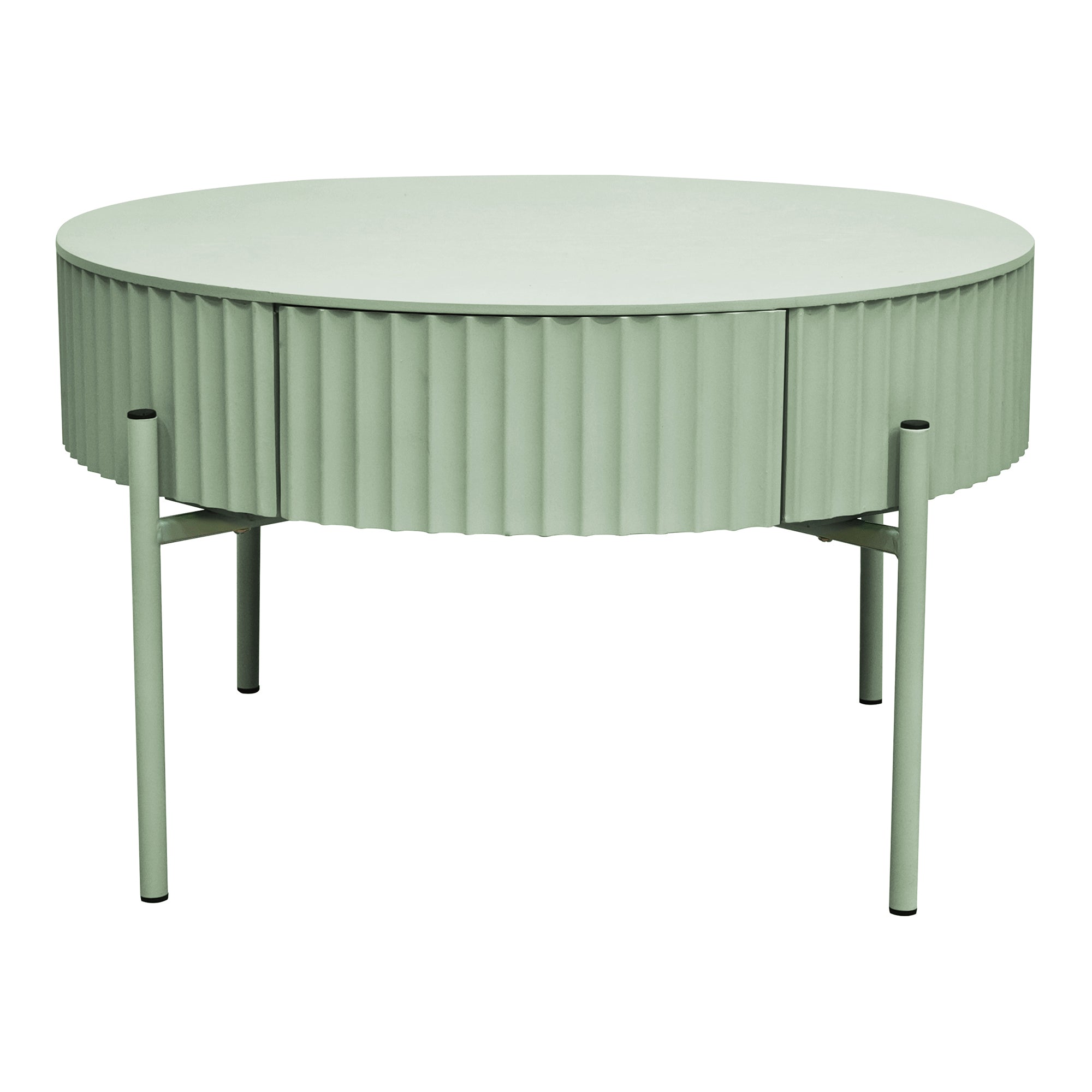 Tavolino da Caffè Rill con Cassetto 36 x Ø60 cm - Menta Verde [en.casa]