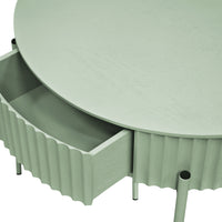 Tavolino da Caffè Rill con Cassetto 36 x Ø60 cm - Menta Verde [en.casa]