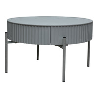 Tavolino da Caffè Rill con Cassetto 36 x Ø60 cm - Grigio [en.casa]