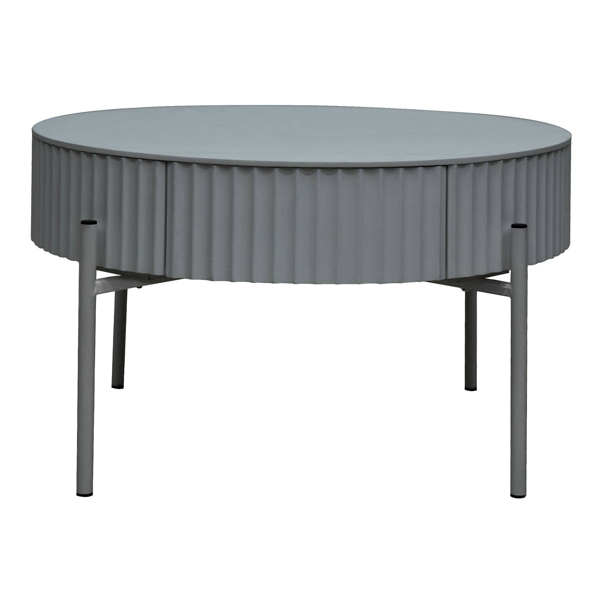 Tavolino da Caffè Rill con Cassetto 36 x Ø60 cm - Grigio [en.casa]