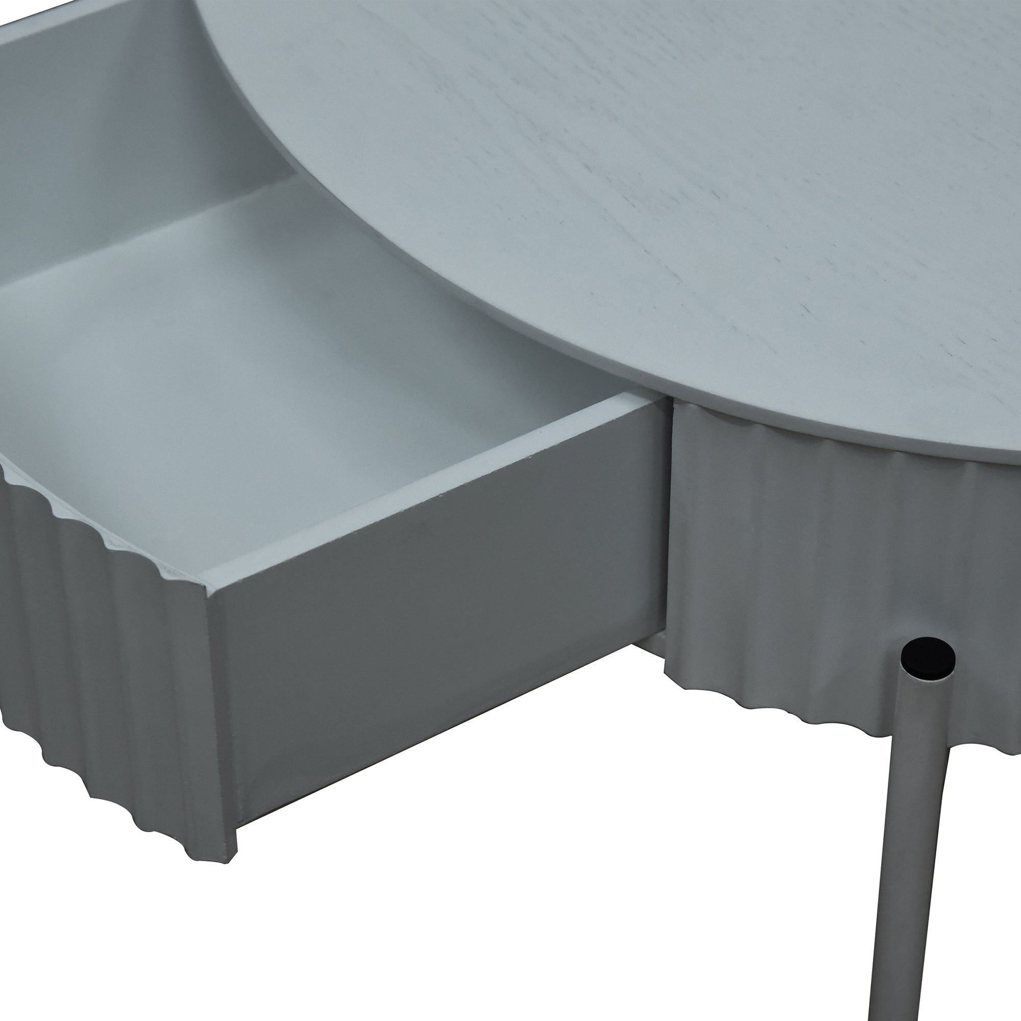 Tavolino da Caffè Rill con Cassetto 36 x Ø60 cm - Grigio [en.casa]