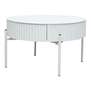 Tavolino da Caffè Rill con Cassetto 36 x Ø60 cm - Bianco [en.casa]