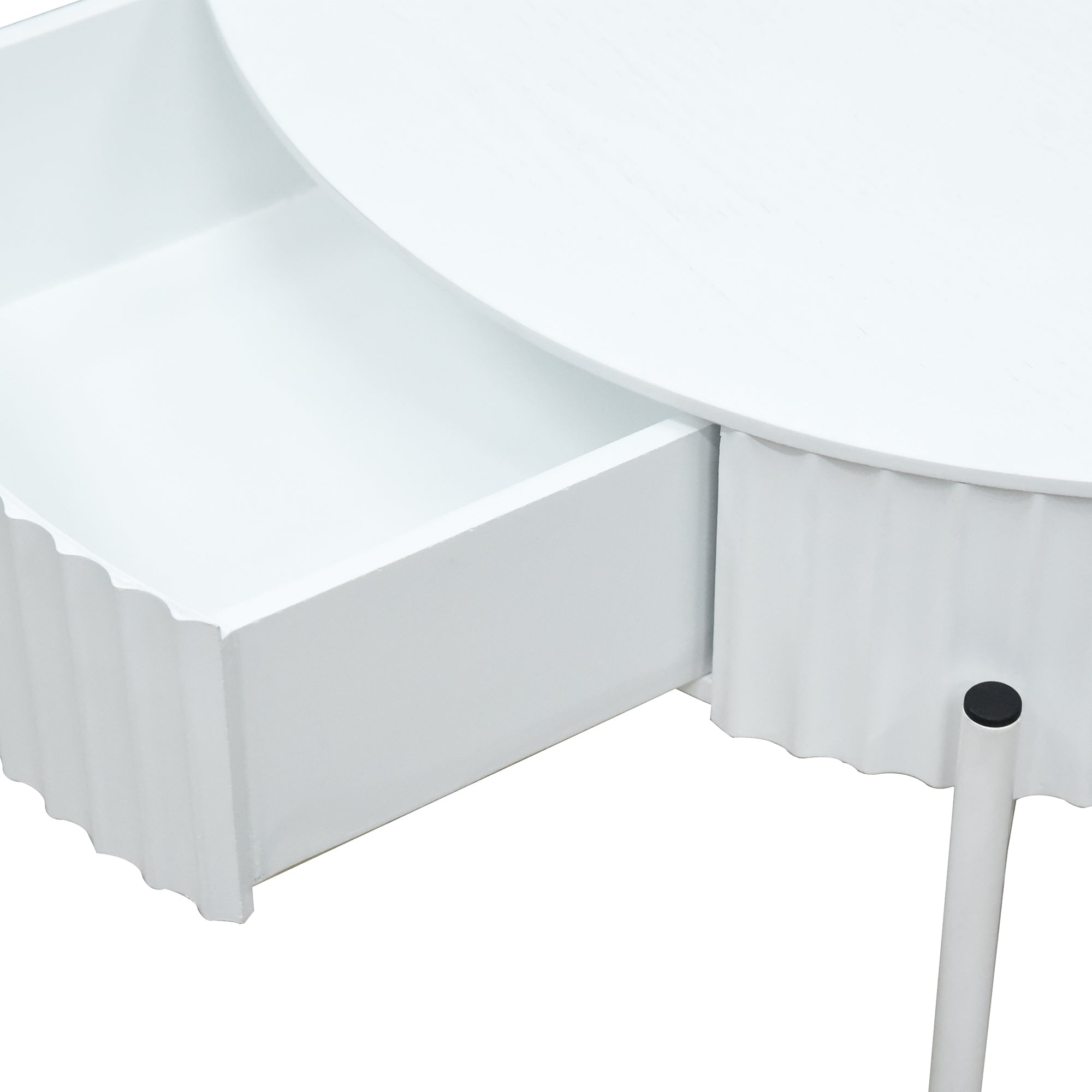 Tavolino da Caffè Rill con Cassetto 36 x Ø60 cm - Bianco [en.casa]
