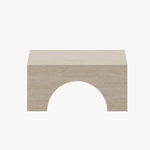 Tavolino da Salotto Vivatka con Piano Quadrato 80 x 80 x 37 cm - Colore Travertino [en.casa]