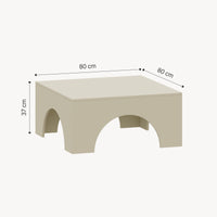 Tavolino da Salotto Vivatka con Piano Quadrato 80 x 80 x 37 cm - Colore Sabbia [en.casa]