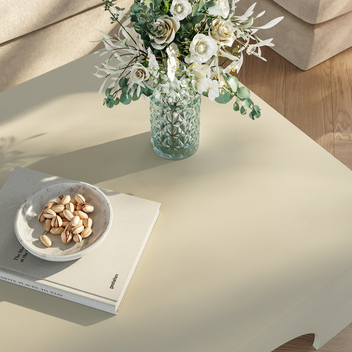 Tavolino da Salotto Vivatka con Piano Quadrato 80 x 80 x 37 cm - Colore Sabbia [en.casa]