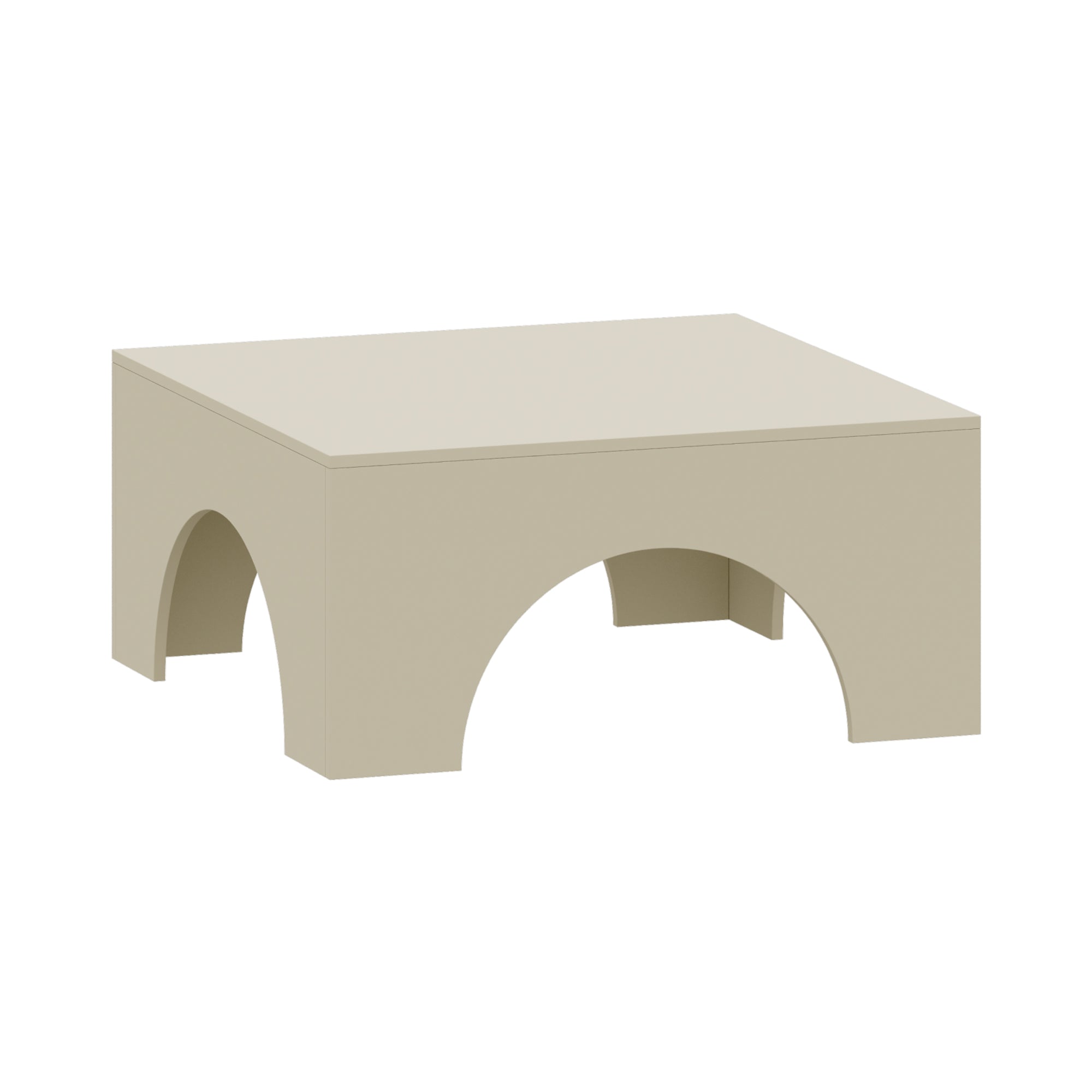 Tavolino da Salotto Vivatka con Piano Quadrato 80 x 80 x 37 cm - Colore Sabbia [en.casa]