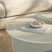 Tavolino Basso da Salotto Tondesdaslo con 2 Piani Semicircolari di Diverse Misure - Sabbia [en.casa]