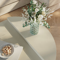 Tavolino Basso da Salotto Tondesdaslo con 2 Piani Semicircolari di Diverse Misure - Sabbia [en.casa]