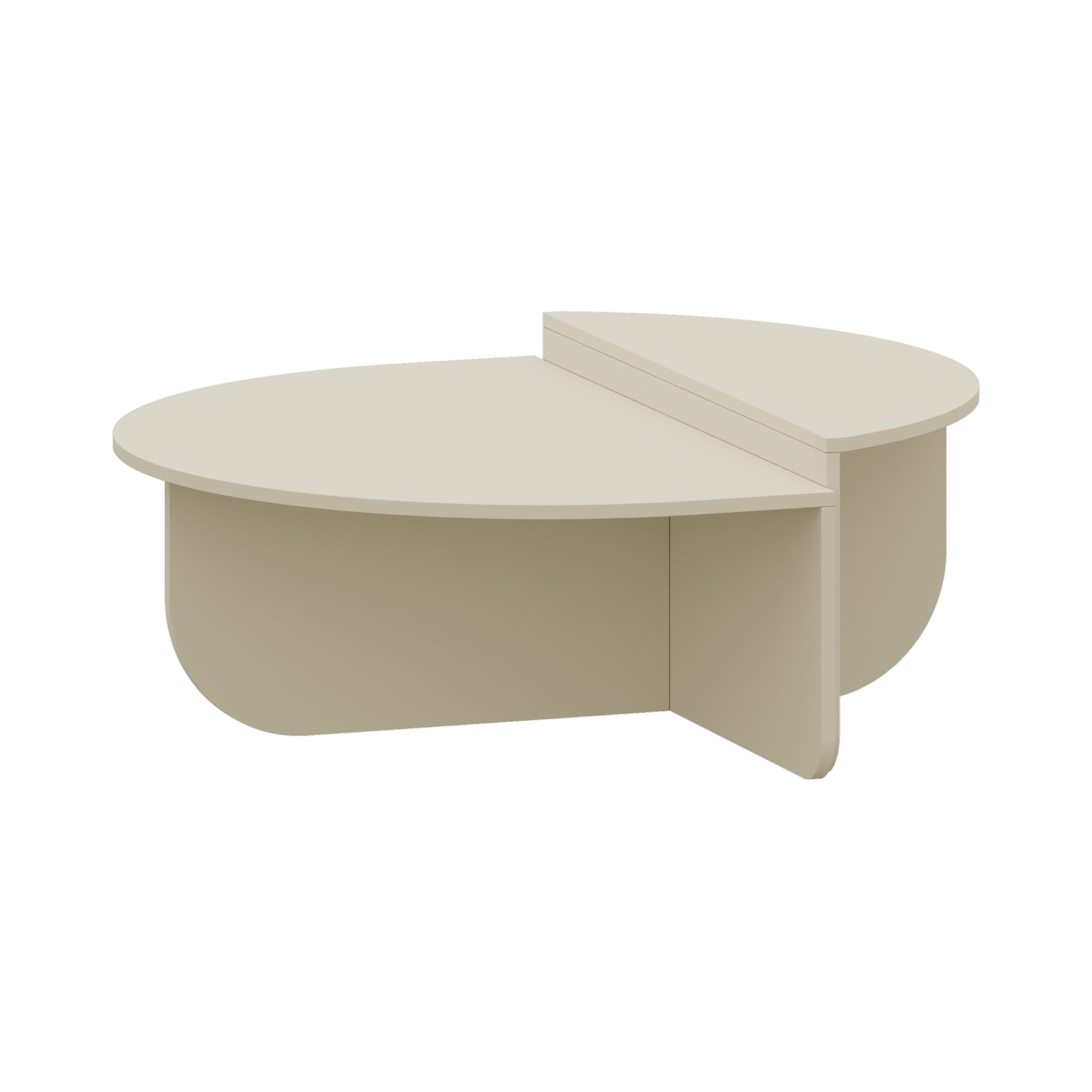 Tavolino Basso da Salotto Tondesdaslo con 2 Piani Semicircolari di Diverse Misure - Sabbia [en.casa]