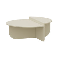 Tavolino Basso da Salotto Tondesdaslo con 2 Piani Semicircolari di Diverse Misure - Sabbia [en.casa]