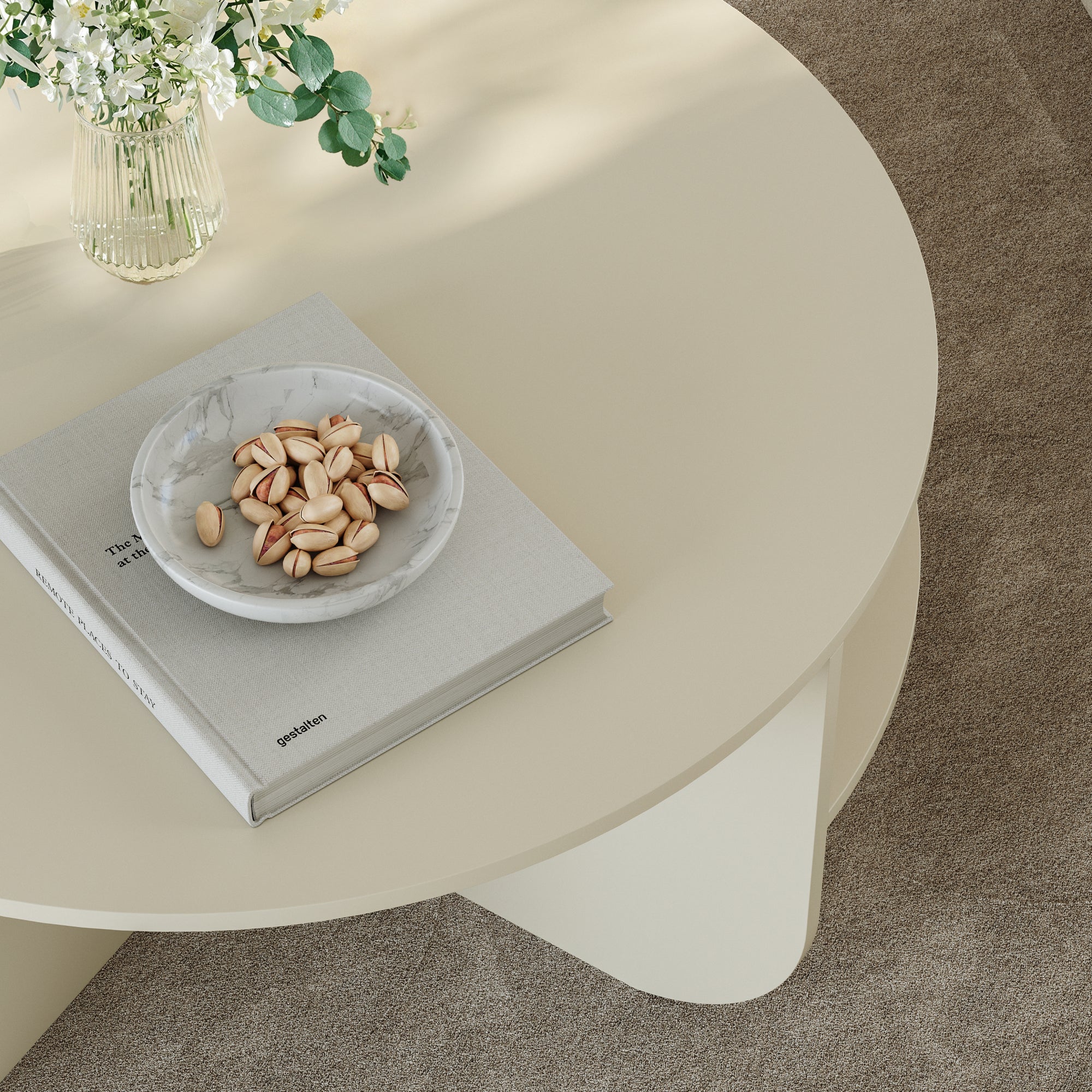 Tavolino Rotondo Reykhon Ø80 x 41 cm Color Avena Oatmeal [en.casa]