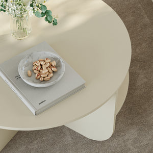 Tavolino Rotondo Reykhon Ø80 x 41 cm Color Avena Oatmeal [en.casa]