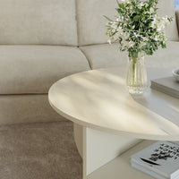 Tavolino Rotondo Reykhon Ø80 x 41 cm Color Avena Oatmeal [en.casa]