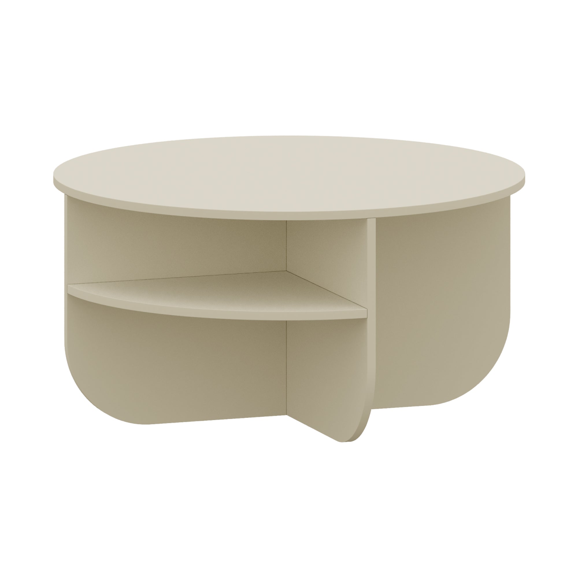 Tavolino Rotondo Reykhon Ø80 x 41 cm Color Avena Oatmeal [en.casa]