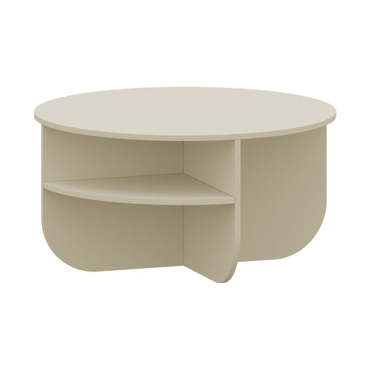 Tavolino Rotondo Reykhon Ø80 x 41 cm Color Avena Oatmeal [en.casa]