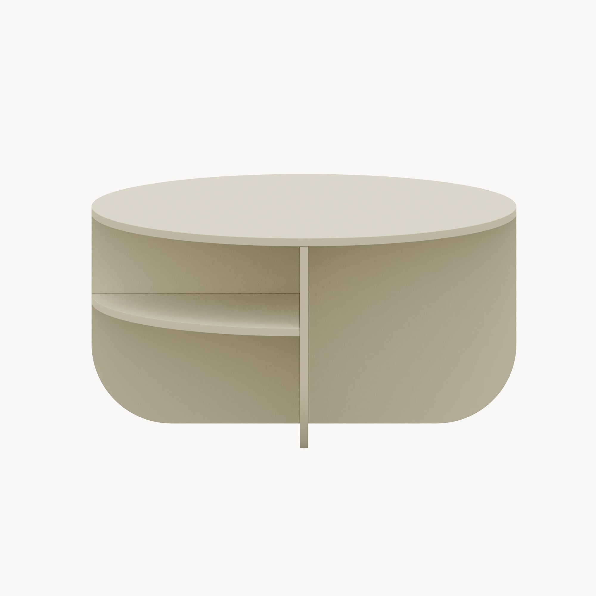 Tavolino Rotondo Reykhon Ø80 x 41 cm Color Avena Oatmeal [en.casa]