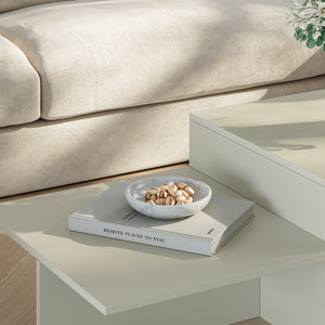 Tavolino da Salotto Taniena a Doppio Livello 100x55x35 cm Color Avena Oatmeal [en.casa]