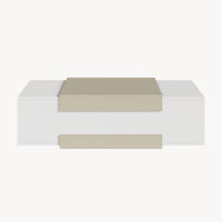 Tavolino da Salotto Eljak con Scomparti Laterali 110x57x31 cm Bianco / Avena Oatmeal [en.casa]