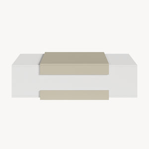 Tavolino da Salotto Eljak con Scomparti Laterali 110x57x31 cm Bianco / Avena Oatmeal [en.casa]