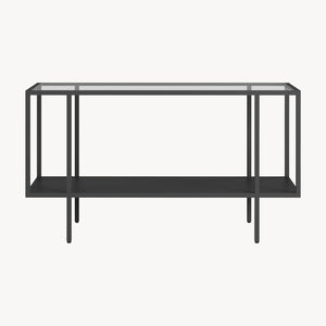 Tavolino Centrale da Salotto Nynna con Piano in Vetro 90 x 50 x 50cm Nero [en.casa]