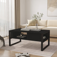 Tavolino Centrale da Salotto Laukaa con Scomparti 45 x 100 x 60 cm Nero [en.casa]