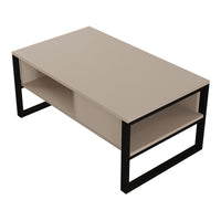 Tavolino Centrale da Salotto Laukaa con Scomparti 45 x 100 x 60 cm Beige/Nero [en.casa]