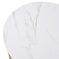 Set Christchurch 3 Tavolini Sovrapponbili con Piani Rotondi - Effetto Marmo Bianco / Oro [en.casa]