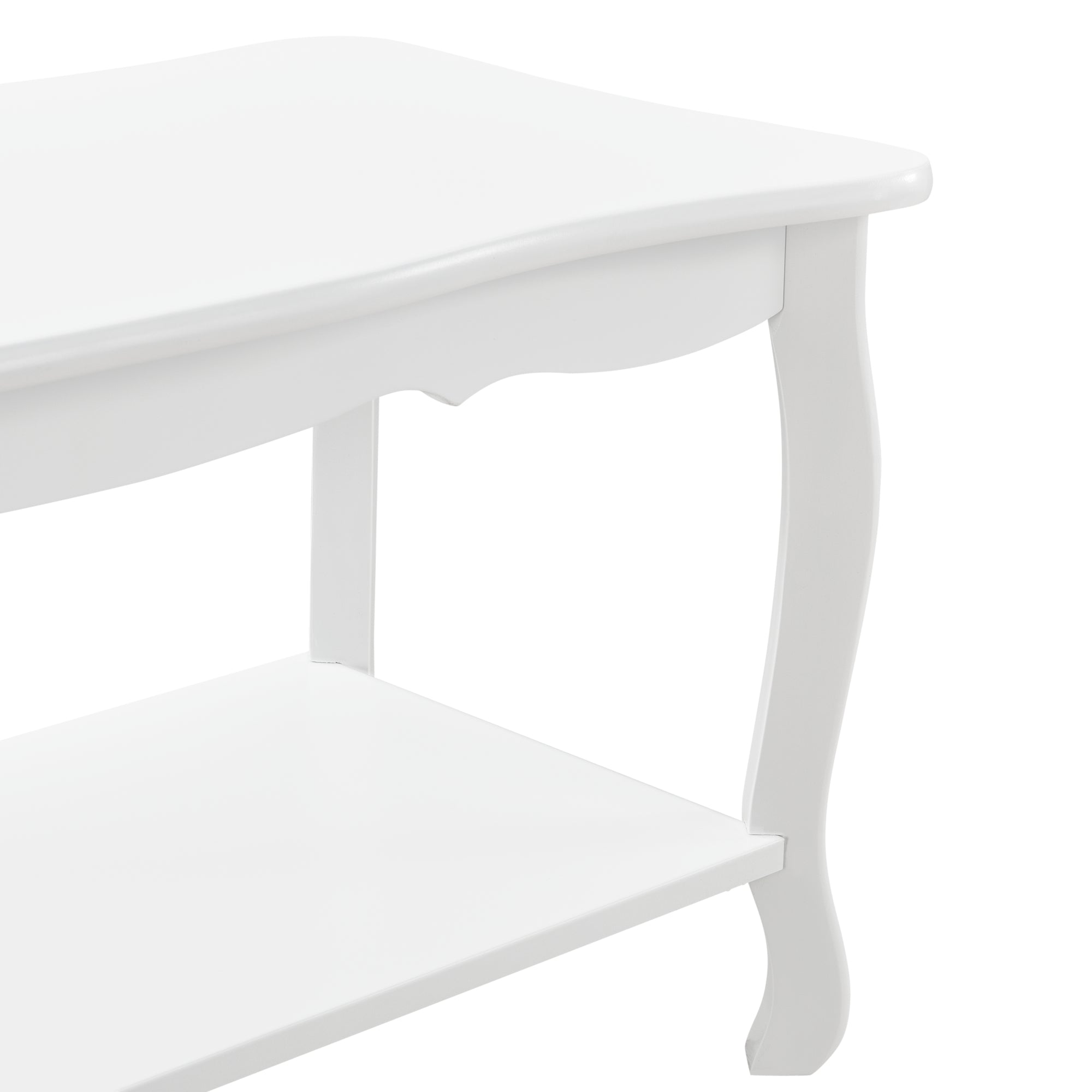 Tavolino da Salotto 'Shabby Chic' con Ripiano 87,5 x 40 x 42 cm - Bianco [en.casa]
